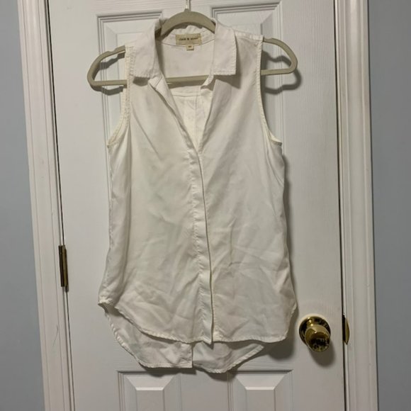 Cloth & Stone Lynden Chambray Split Back Top XS - Picture 6 of 11